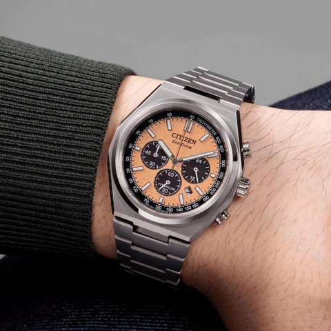 Tổng Quan Citizen Zenshin Eco-Drive Super Titanium Chronograph CA4610-85Z cam