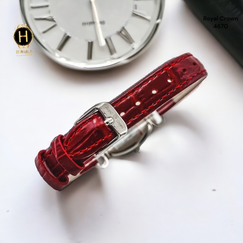 Royal Crowm Quartz 4670 Da Đỏ Mặt Trắng