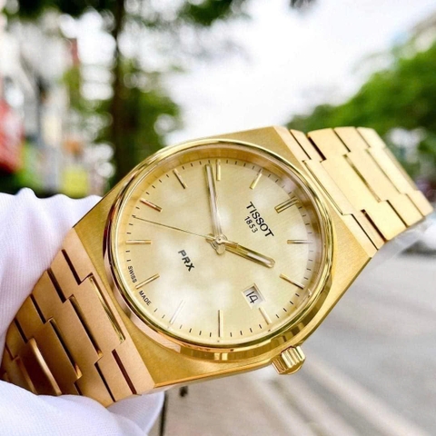 Đồng Hồ Nam Tissot Quartz  PRX Champagne Dial Gold 40mm T137.410.33.021.00 (T1374103302100 )