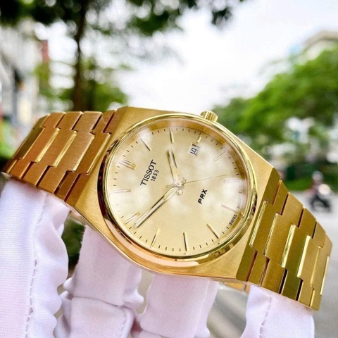 Đồng Hồ Nam Tissot Quartz  PRX Champagne Dial Gold 40mm T137.410.33.021.00 (T1374103302100 )