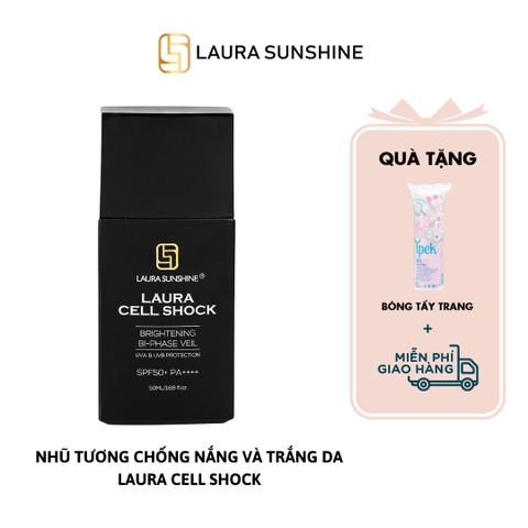 Nhũ tương chống nắng và làm trắng da - Laura cell shock brightening bi-phase veil