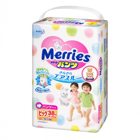 Bỉm quần Merries Size XL 38 miếng 12 - 22Kg