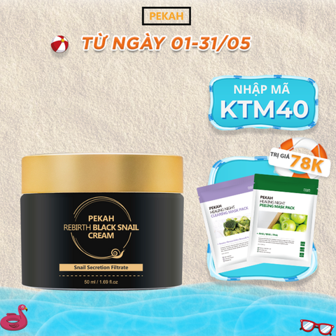 [NHẬP MÃ PEKAH20 GIẢM 20K] Kem Dưỡng Ốc Sên Cấp Ẩm Và Ngừa Lão Hóa Da Pekah - PEKAH Rebirth Black Snail Cream