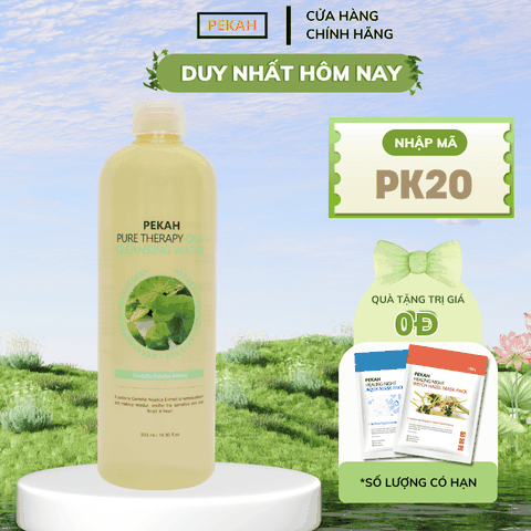 Nước Tẩy Trang Sạch Sâu , Kháng Khuẩn Và Làm Dịu Nhẹ Chiết Xuất Rau Má Dành Cho Da Nhạy Cảm PEKAH 500ml  - PEKAH Pure Therapy Cica Cleansing Water 500ml