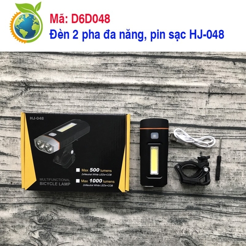 Đèn 2 pha đa năng, pin sạc HJ048