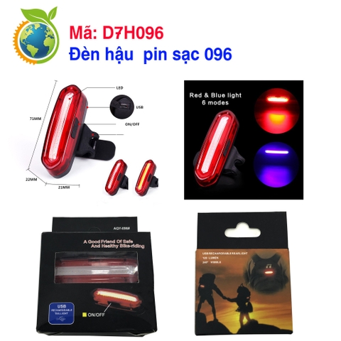 Đèn hậu  pin sạc 096