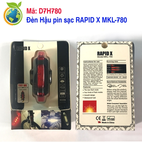 Đèn Hậu pin sạc RAPID X MKL-780