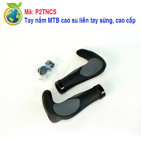 Tay nắm MTB cao su liền tay sừng, cao cấp