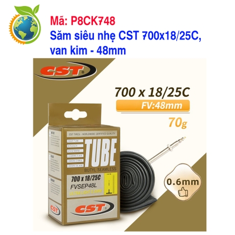 Săm siêu nhẹ CST 700x18/25C, van kim 48mm