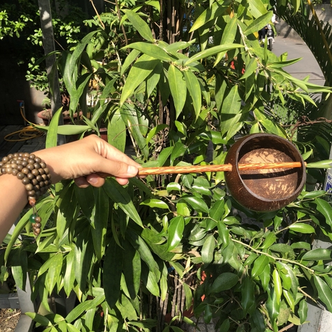 Gáo Múc Nước Cán Dài - Gáo Dừa Múc Nước mộc mạc