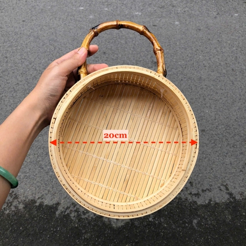 Giỏ cắm hoa tròn bằng tre - Giỏ tre tròn cắm hoa, đựng trái cây