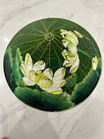 Nón lá bằng sen vẽ hoa - Nón lá sen chắc chắn (mẫu đẹp)