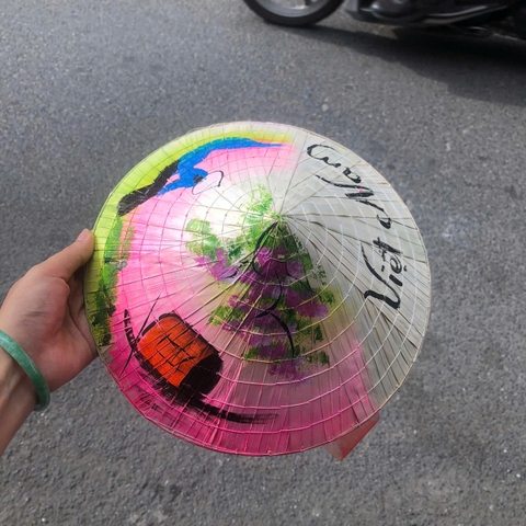 Nón lá Huế vẽ trang trí decor phong cách đồng quê -  Nón lá biểu diễn văn nghệ nhiều kích thước