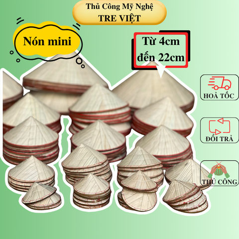 Nón lá mini trang trí phong cách đồng quê -  Nón lá decor đủ kích  thước