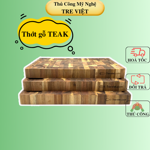 Thớt gỗ Teak 30x20x2.5cm - Thớt gỗ Tếch hình chữ nhật