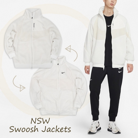 Áo Khoác Chính Hãng - Nike Swoosh 2-way fleece jacket 'White' - FB1910-133