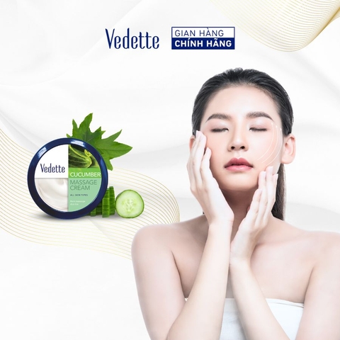 Kem massage mặt và body Dưa leo Vedette 145ml cấp ẩm, làm dịu da và se khít lỗ chân lông, thư giãn như ở spa. Kem massage mặt và body Dưa leo Vedette 145ml cấp ẩm, làm dịu da và se khít lỗ chân lông, thư giãn như ở spa.