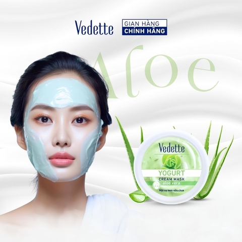 Mặt nạ sữa chua Vedette Nha Đam 120ml dưỡng ẩm sâu và làm dịu da. Dùng cho mọi loại da. Mặt nạ sữa chua Vedette Nha Đam 120ml dưỡng ẩm sâu và làm dịu da. Dùng cho mọi loại da.