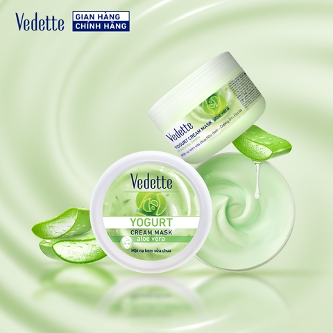 Mặt nạ sữa chua Vedette Nha Đam 120ml dưỡng ẩm sâu và làm dịu da. Dùng cho mọi loại da. Mặt nạ sữa chua Vedette Nha Đam 120ml dưỡng ẩm sâu và làm dịu da. Dùng cho mọi loại da.