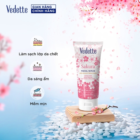 Sữa tẩy tế bào da chết Vedette Hương Hoa Anh Đào 50ml Sữa tẩy tế bào da chết Vedette Hương Hoa Anh Đào 50ml