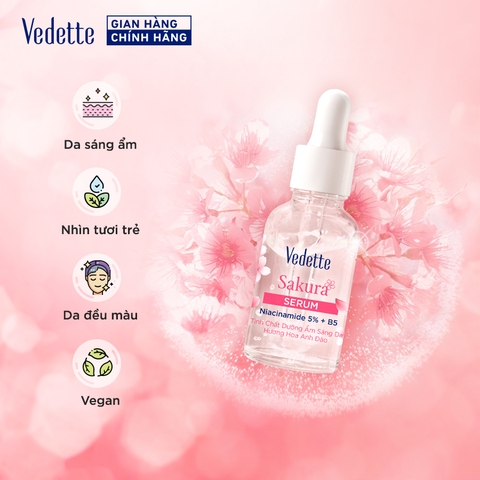 Tinh chất Dưỡng ẩm Sáng Da Vedette Hương Hoa anh đào 50ml Tinh chất Dưỡng ẩm Sáng Da Vedette Hương Hoa anh đào 50ml