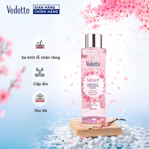 Nước cân bằng dịu nhẹ hương Hoa Anh Đào Vedette 280ml Nước cân bằng dịu nhẹ hương Hoa Anh Đào Vedette 280ml