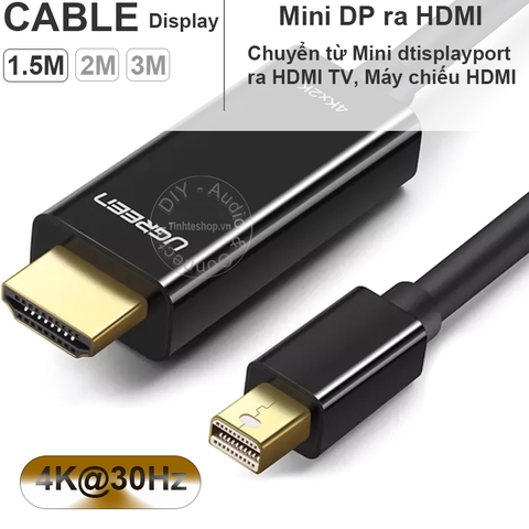 Mini displayport to HDMI 4K Ugreen MD101 20848 1.5M - Thunderbolt 2 sang HDMI hỗ trợ 4K