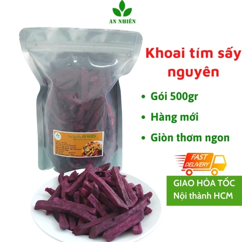 khoai lang tím sấy khô giòn hàng nguyên An Nhiên 500g