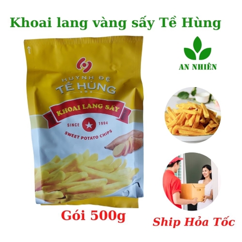 Khoai lang vàng sấy, trái cây sấy Huynh Đệ Tề Hùng 500g