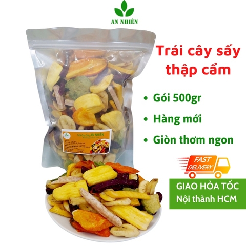 Trái cây, hoa quả sấy khô thập cẩm hàng nguyên An Nhiên gói 500g