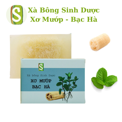 Xà bông sinh dược xơ mướp bạc hà , xà phòng từ thảo mộc thiên nhiên dùng để tắm, rửa tay