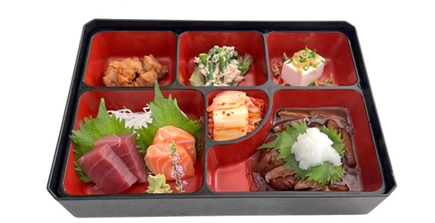 sashimi/ hamburger  bentou