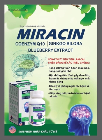 Viên uống bổ não MIRACIN - 30 viên - xuất xứ Mỹ