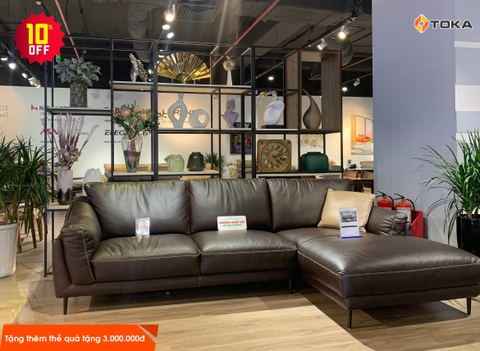 BST sofa da Ý chữ L cho phòng khách nhỏ tại TOKA Thái Nguyên