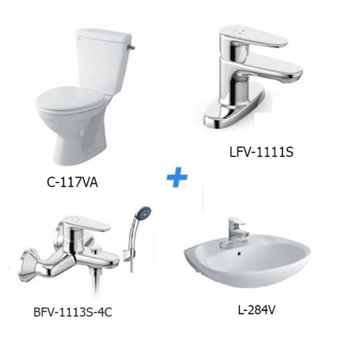 Combo thiết bị vệ sinh Inax Inax C-117VA + L-284V+LFV-1111S+BFV-1113S-4C