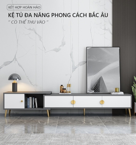 Kệ TIVI Phòng Khách Benga Đa Năng ( Có Thể Thay Đổi Chiều Dài )