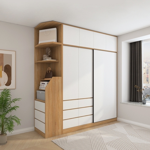 Tủ quần áo cánh lùa nhiều ngăn hộc TA-20
