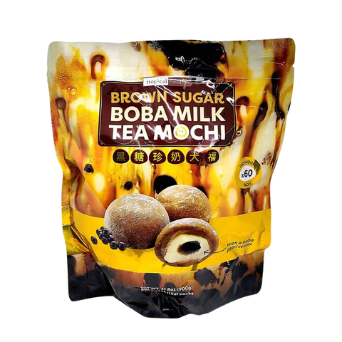 Bánh Mochi trà sữa Tropical Fields Boba Milk Tea Mochi, Brown Sugar, 31.8 oz, 60 ct