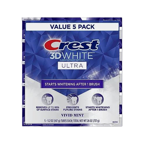 Kem Đánh Răng Crest 3D White Ultra Whitening Toothpaste, Vivid Mint 5/5.2oz