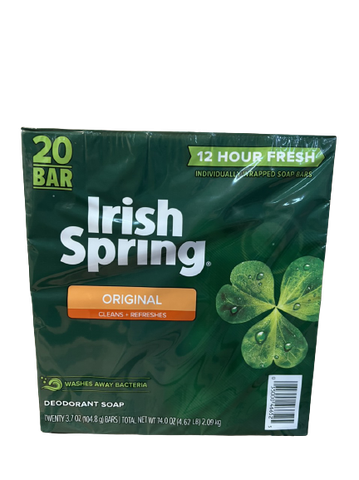 Xà Bông Cục Irish Spring Original Deodorant Bar Soap 20/3.7oz ( Lốc 20 Cục)