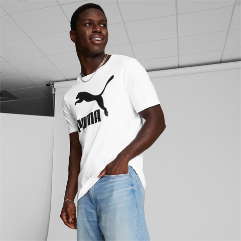 Classics Logo Men's Tee - White Puma