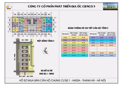 Mặt Bằng Căn Hộ chung cư Thanh Hà HH03A, HH03B, HH03C, HH03D, HH03E, HH03F B2.1 6 tòa mới