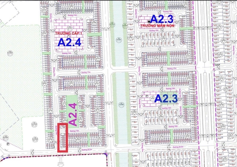 Mẫu kiền kề A2.4 KĐT Thanh Hà