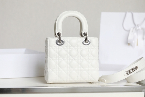 Dior SMALL LADY DIOR MY ABCDIOR BAG Gray Cannage Lambskin M0538BCAL_M900