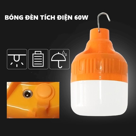 Bóng đèn tích điện 60W không dây có móc treo