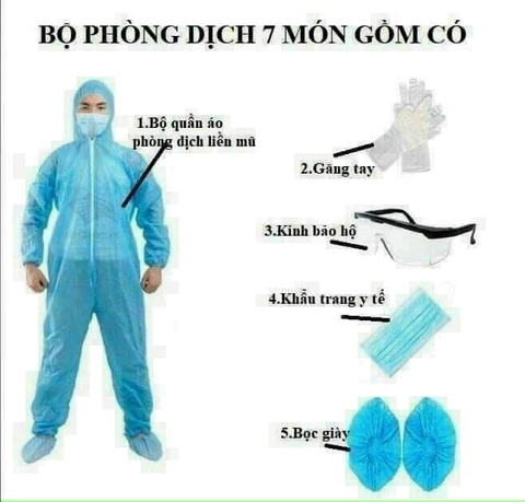 Bộ đồ bảo hộ chống dịch 7 món