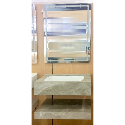 Bộ Lavabo tủ đá bóng Caro CA-025 gương led 6 tấc tràn viền