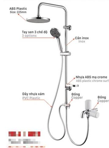 Sen cây tắm đứng KSN KSSC+CS02 nước lạnh