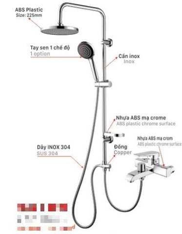 Sen cây tắm đứng KSN KSSC+CS04 nóng lạnh