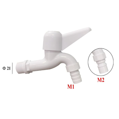 Vòi hồ nước lạnh KSN nhựa PP VN 131-T1 trắng